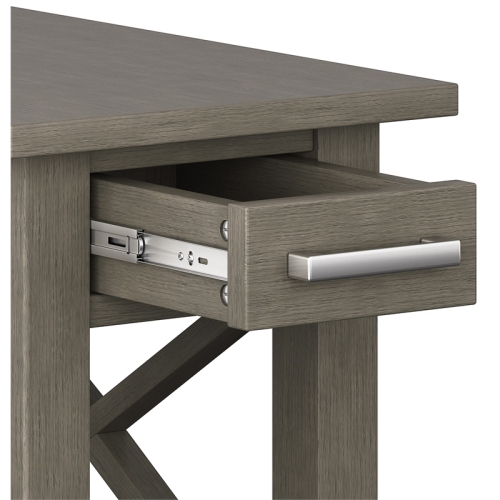 Trent Home Solid Wood Narrow End Table with Storage in Farmhouse Gray