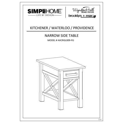 Trent Home Solid Wood Narrow End Table with Storage in Farmhouse Gray