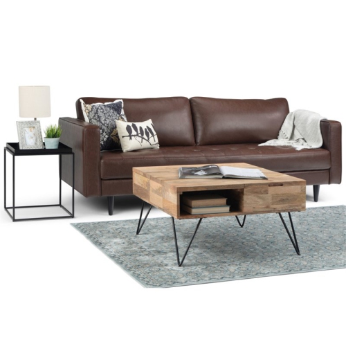 Trent Home Solid Wood & Metal 32" W Squar Lift Top Coffee Table in Natural