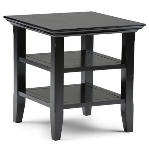 TRENT HOME  Solid Wood 19 " Square Transitional End Table In In Black