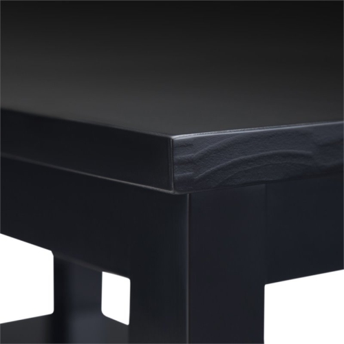 Trent Home Wood 14" Rectangle Transitional Narrow Side Table in Black