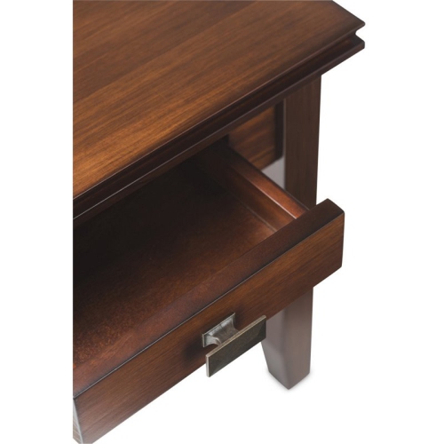 Trent Home Wood 21" Square Transitional End Side Table in Russet Brown