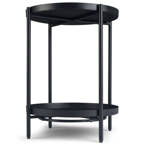 Trent Home Industrial 17 " Metal Metal End Table in Black