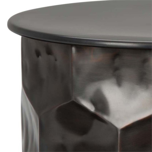 Trent Home Industrial 17" W Metal Storage Accent Side Table in Antique Bronze