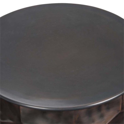 Trent Home Industrial 17" W Metal Storage Accent Side Table in Antique Bronze