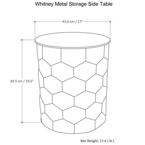 Trent Home Industrial 17" W Metal Storage Accent Side Table in Antique Bronze