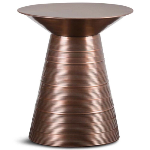 TRENT HOME  Industrial 18 Inch Wide Metal Accent Side Table In Aged Copper
