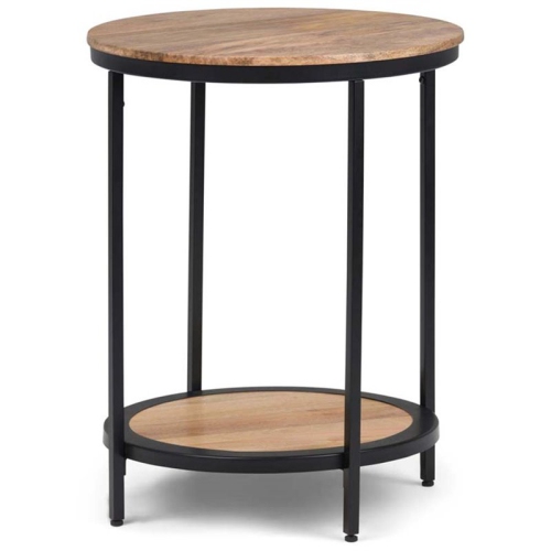 TRENT HOME  Industrial 18" W Metal Round Accent Side Table In Natural