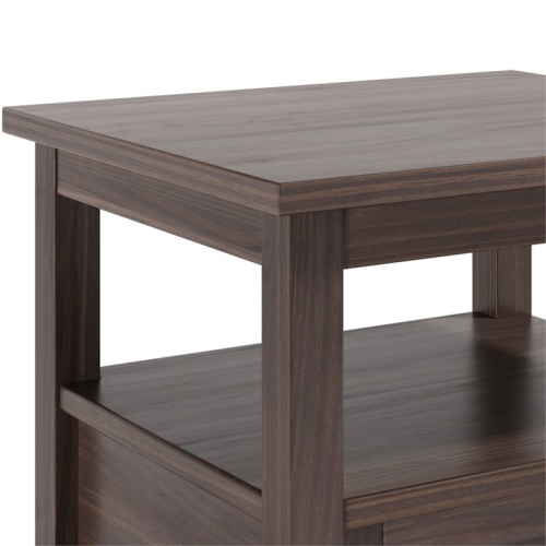 Trent Home Solid Wood 20" W Rectangle End Table in Warm Walnut Brown