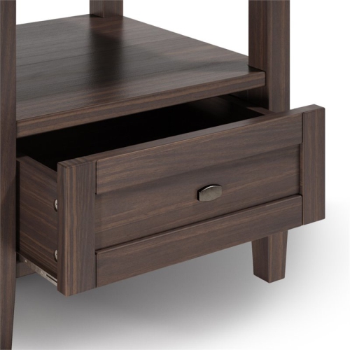 Trent Home Solid Wood 20" W Rectangle End Table in Warm Walnut Brown