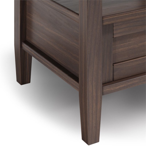 Trent Home Solid Wood 20" W Rectangle End Table in Warm Walnut Brown