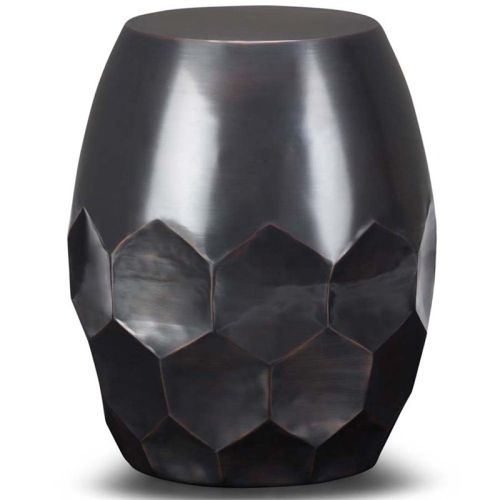 TRENT HOME  Industrial 16 " Metal Accent Side Table In Antique Copper