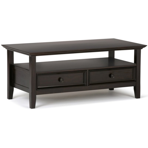TRENT HOME  Solid Wood Coffee Table With Drawers In Hickory In Brown