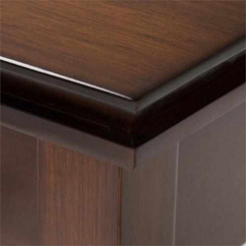 Trent Home Wood 46" Rectangle Transitional Coffee Table in Russet Brown