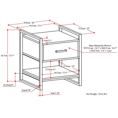 Trent Home Solid Mango Hardwood & Metal End Table in Natural