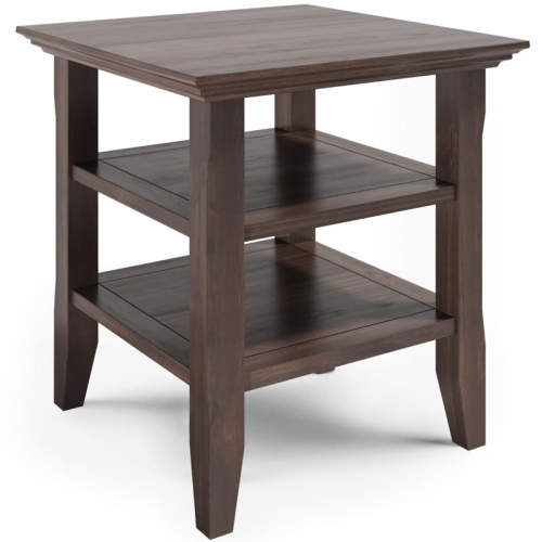 TRENT HOME  Wood 19" Square Transitional End Table In Warm Walnut In Brown