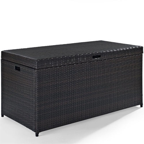 CROSLEY FURNITURE Crosley Palm Harbor Wicker Patio Deck Box In Brown