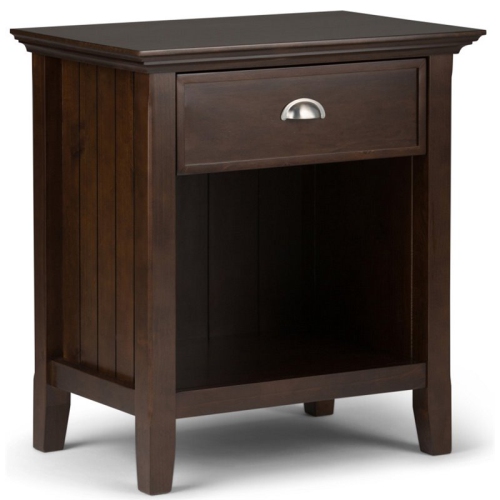Trent Home Wood 24" Transitional Bedside Nightstand Table in Brunette Brown