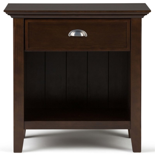 Trent Home Wood 24" Transitional Bedside Nightstand Table in Brunette Brown