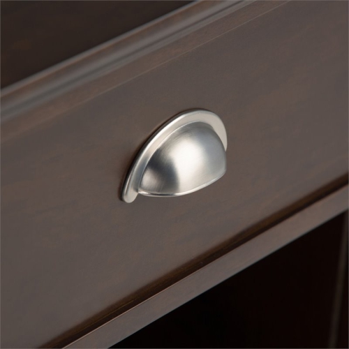 Trent Home Wood 24" Transitional Bedside Nightstand Table in Brunette Brown