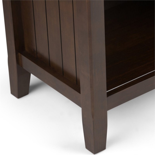 Trent Home Wood 24" Transitional Bedside Nightstand Table in Brunette Brown