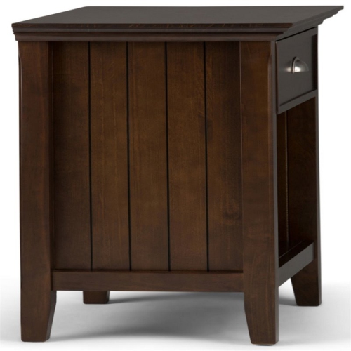 Trent Home Wood 24" Transitional Bedside Nightstand Table in Brunette Brown