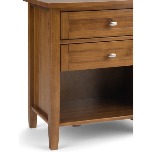 Trent Home Wood 24" Transitional Bedside Nightstand Table in Light Golden Brown