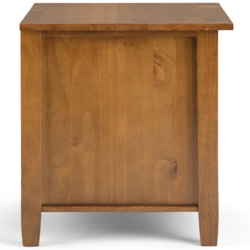 Trent Home Wood 24" Transitional Bedside Nightstand Table in Light Golden Brown