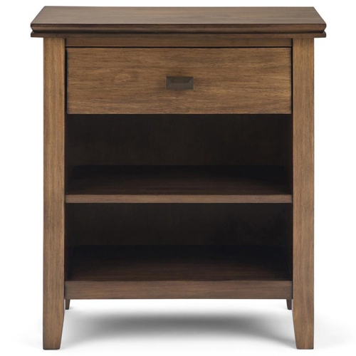 Trent Home Wood 24" Transitional Bedside Nightstand in Rustic Natural Brown