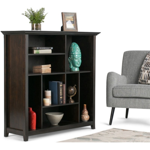 Trent Home Wood 8 Multi Size Cube Bookcase in Hickory Brown