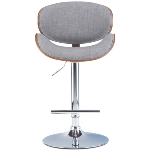 Trent Home Contemporary Adjustable Bar Stool in Gray and Brown