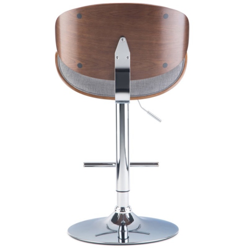 Trent Home Contemporary Adjustable Bar Stool in Gray and Brown