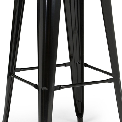 Trent Home Contemporary 30" Metal Bar Stool in Black