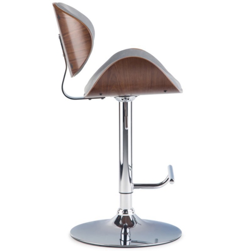 Trent Home Adjustable Height Gas Lift Bar Stool in Stone Gray Faux Leather