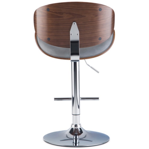 Trent Home Adjustable Height Gas Lift Bar Stool in Stone Gray Faux Leather