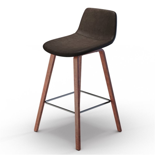 TRENT HOME  Modern 26 " Counter Stool In Distressed Faux Leather (Set Of 2) In Brown