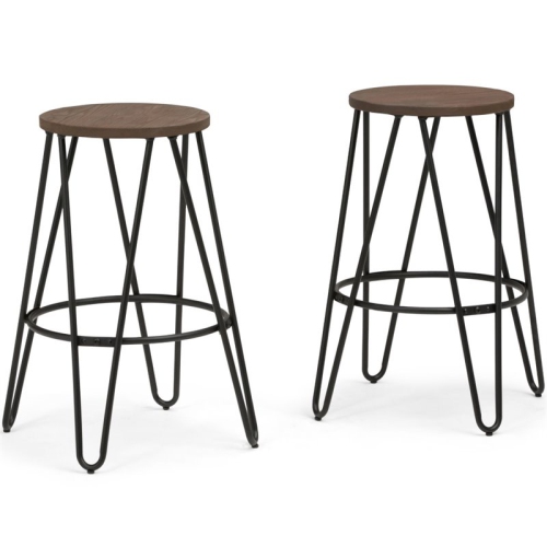 TRENT HOME  26" Industrial Counter Stool In Cocoa And (Set Of 2) In Black
