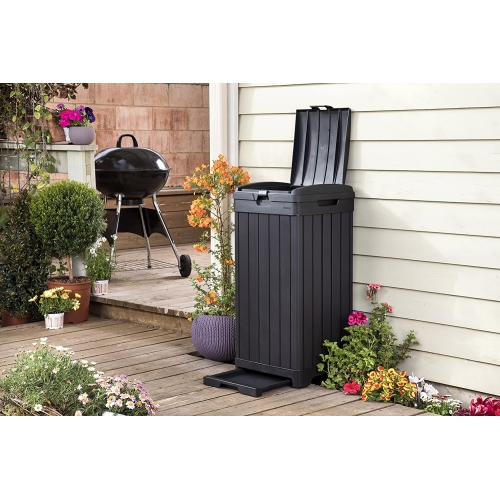 Keter 38 gal Outdoor Trash Can, Black
