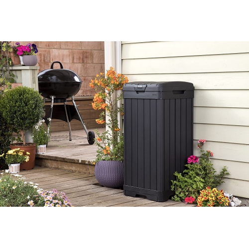 Keter 38 gal Outdoor Trash Can, Black