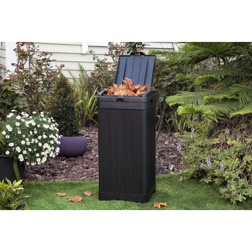 Keter 38 gal Outdoor Trash Can, Black