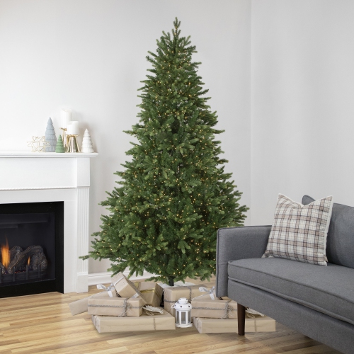 NORTHLIGHT  Real Touch Pre-Lit Full Riverton Fir Artificial Christmas Tree - 7.5' - Candlelight Clear Led Lights