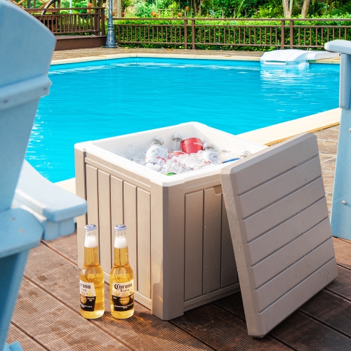 Costway 10 Gallon Ice Cooler w/ Built-in Handles and Detachable Lid