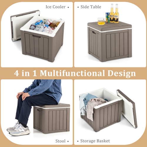 Costway 10 Gallon Ice Cooler w/ Built-in Handles and Detachable Lid