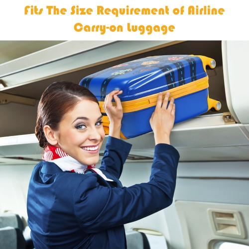 Ensemble de 2 valises de cabine pour enfants de Costway avec sac à dos de 12 po et valise à roulettes de 18 po pour les voyages