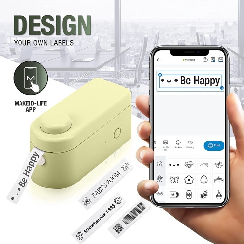 ICON Best Rechargeable Wireless Portable Mini–Label Printer, Label Maker with Free Label Paper Included