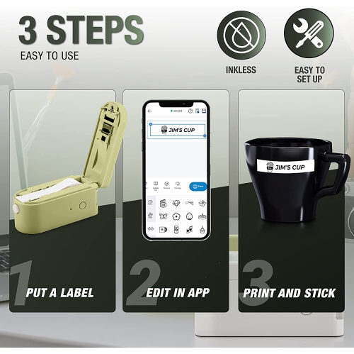 ICON Best Rechargeable Wireless Portable Mini–Label Printer, Label Maker with Free Label Paper Included