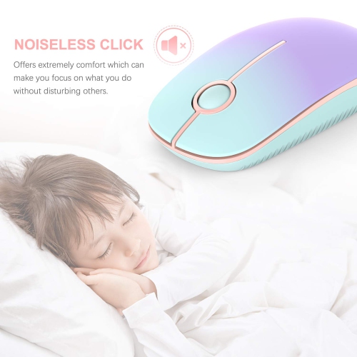 Wireless Mouse, Vssoplor 2.4G Slim Portable Computer Mice with Nano Receiver for Notebook, PC, Laptop, Computer (Mint Green