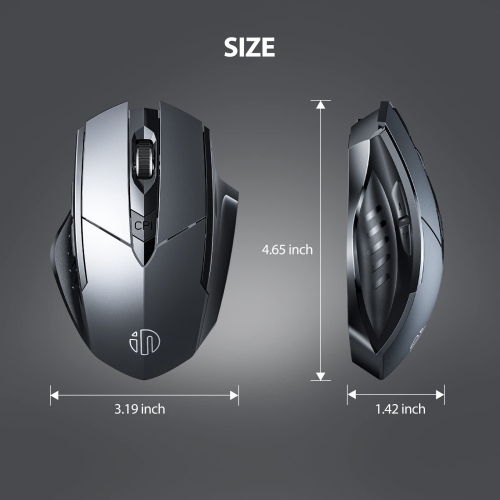 Bluetooth Mouse, Inphic Multi-Device Silent Rechargeable Bluetooth Wireless Mouse, 1600DPI Ergon