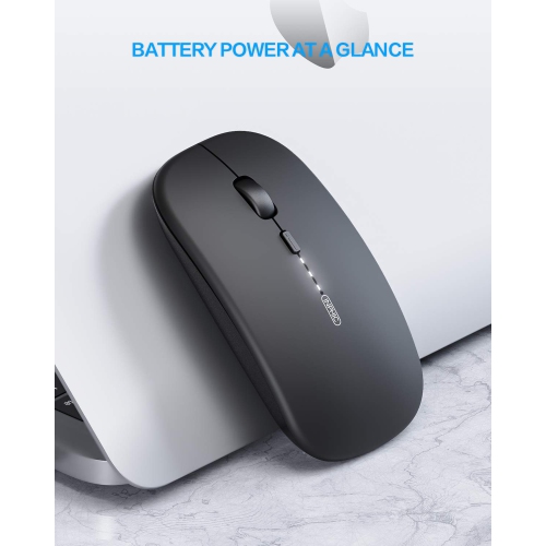 INPHIC Silent Wireless Mouse, Upgraded: Battery Level Visible , Ultra Slim 2.4G Rechargeable Cordless Mouse Computer Mice 1