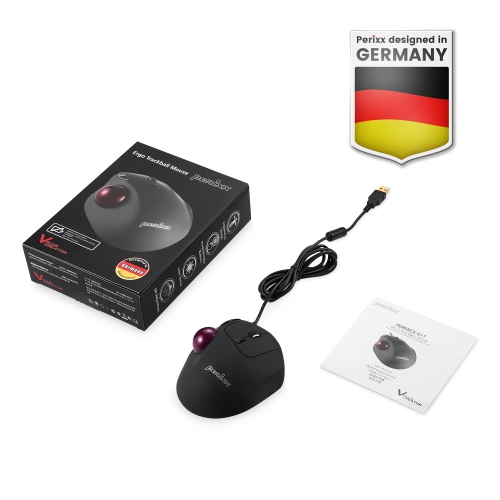 Perixx PERIMICE-517 Wired Ergonomic Trackball Mouse - 7 Button Design - DPI 400/1000